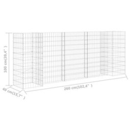 Berkfield H-Shaped Gabion Planter Steel Wire 260X40X100 Cm - thumbnail 6