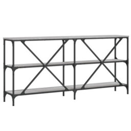 Berkfield Console Table Grey Sonoma 160X30X75 Cm Engineered Wood And Iron - thumbnail 6