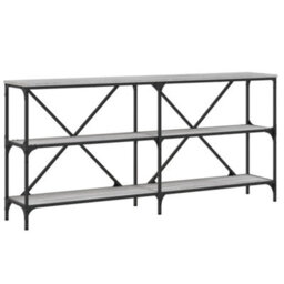 Berkfield Console Table Grey Sonoma 160X30X75 Cm Engineered Wood And Iron - thumbnail 2