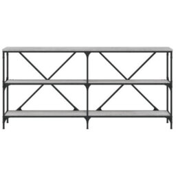 Berkfield Console Table Grey Sonoma 160X30X75 Cm Engineered Wood And Iron - thumbnail 4