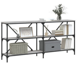 Berkfield Console Table Grey Sonoma 160X30X75 Cm Engineered Wood And Iron - thumbnail 3