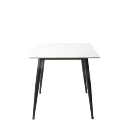 Urbn-Living Urbnliving 80Cm Width Gloss White Modern 4 Seater Ceramic Square Shape Top Kitchen & Dining Room Table - thumbnail 3