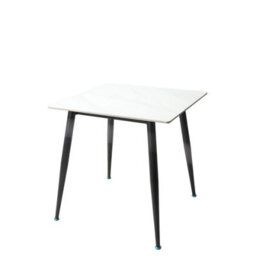 Urbn-Living Urbnliving 80Cm Width Gloss White Modern 4 Seater Ceramic Square Shape Top Kitchen & Dining Room Table - thumbnail 2