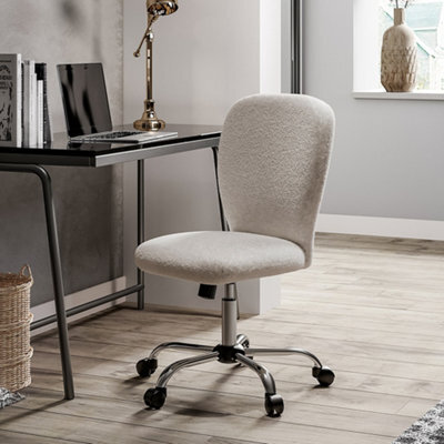 Living And Home Beige Super Comfy Plush Office Ergonomic Chair With Castors No Arms - image 1