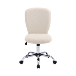 Living And Home Beige Super Comfy Plush Office Ergonomic Chair With Castors No Arms - thumbnail 4