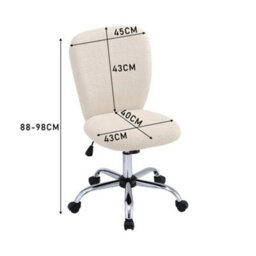 Living And Home Beige Super Comfy Plush Office Ergonomic Chair With Castors No Arms - thumbnail 6