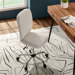 Living And Home Beige Super Comfy Plush Office Ergonomic Chair With Castors No Arms - thumbnail 3