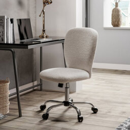 Living And Home Beige Super Comfy Plush Office Ergonomic Chair With Castors No Arms