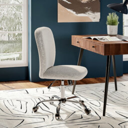 Living And Home Beige Super Comfy Plush Office Ergonomic Chair With Castors No Arms - thumbnail 2