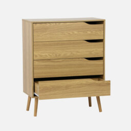 Sweeek - 4-Drawer Chest With Walnut Wood Effect Ash Effect 80X40X99 Cm - Nepal - thumbnail 2