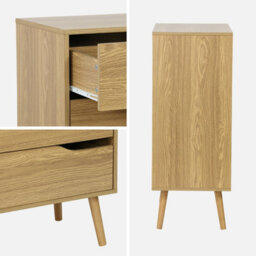 Sweeek - 4-Drawer Chest With Walnut Wood Effect Ash Effect 80X40X99 Cm - Nepal - thumbnail 3