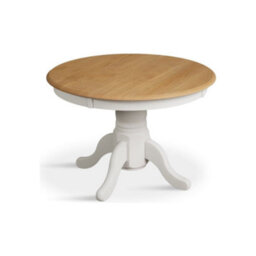 Furniture 48 Extending Whatley Oak And Signal White Painted Pedestal Dining Table - thumbnail 2