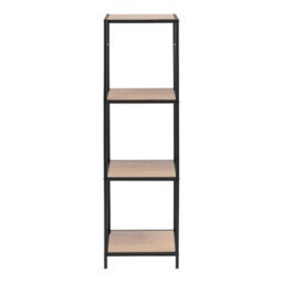 Wyld Haus El Paso Narrow Bookcase Black Metal Frame With Wild Oak Shelves - thumbnail 3