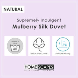 Homescapes Indulgent Pure Mulberry Silk Blend 4.5 Tog Spring/summer Duvet, Super King - thumbnail 6
