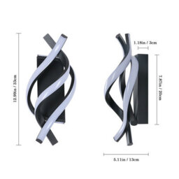 Pheashine Wall Lights ,modern Black Led Wall Light, 22W,white 6500K Aluminum And Acrylic For Bedroom Living Room Hallway - thumbnail 6