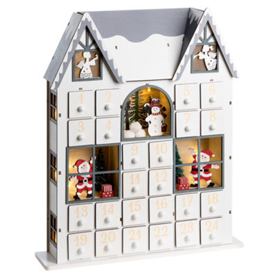 Beliani Christmas Decoration Led Femund Advent Calendar 40 Cm White - image 1