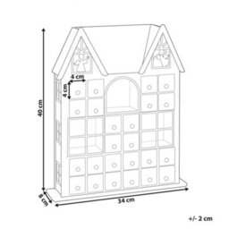 Beliani Christmas Decoration Led Femund Advent Calendar 40 Cm White - thumbnail 3