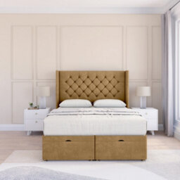 "Sloomy Dior Mink Plush 5Ft Ottoman Bed End Opening With Sprung Memory Mattress & 54"" Headboard-King" - thumbnail 2