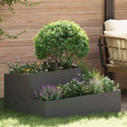 Berkfield Garden Planter Black 80 X 80 X 50 Cm Cold-Rolled Steel