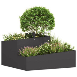 Berkfield Garden Planter Black 80 X 80 X 50 Cm Cold-Rolled Steel - thumbnail 3