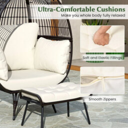 Oversized Egg Chair With Ottoman & Soft Cushions - thumbnail 5