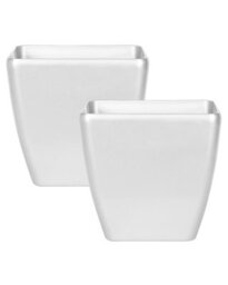 Wyld And Coco Silver Fibre Clay Plant Pots Set Of 2 - Square 42 X 42 X 41 Cm, All-Weather - thumbnail 3