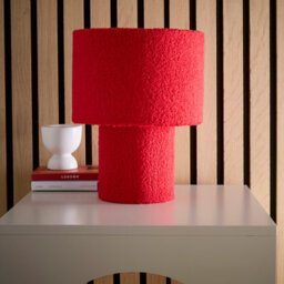 K Living Osaka Beautiful Red Teddy Velvet Table Lamp - thumbnail 1