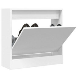 Berkfield Shoe Cabinet White 60X21X57 Cm Engineered Wood - thumbnail 1