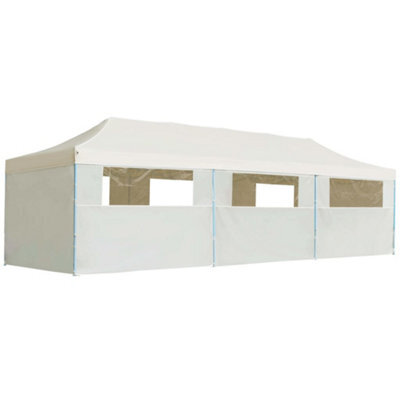 Berkfield Folding Pop-Up Party Tent With 8 Sidewalls 3X9 M Cream - image 1