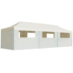 Berkfield Folding Pop-Up Party Tent With 8 Sidewalls 3X9 M Cream - thumbnail 1