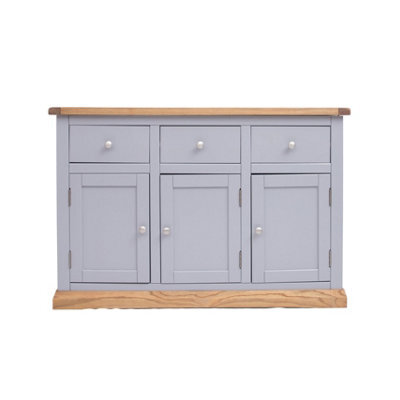 Cabinet Bits Biccari Grey 3 Drawer 3 Door Sideboard Chrome Knob - image 1