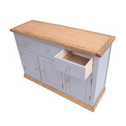 Cabinet Bits Biccari Grey 3 Drawer 3 Door Sideboard Chrome Knob - thumbnail 4