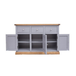 Cabinet Bits Biccari Grey 3 Drawer 3 Door Sideboard Chrome Knob - thumbnail 5