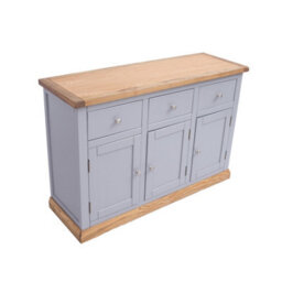 Cabinet Bits Biccari Grey 3 Drawer 3 Door Sideboard Chrome Knob - thumbnail 3