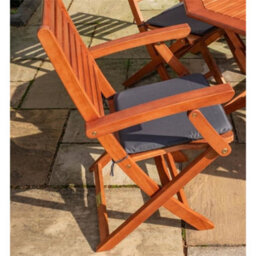 Cheshire Six Seater Wooden Garden Dining Set With Grey Cushions - thumbnail 3