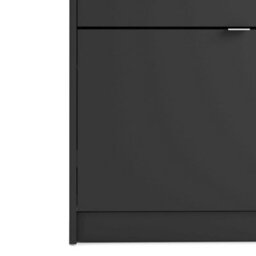 Wyld Haus Prague Matt Black Shoe Cabinet 4 Flip-Front Doors Slim Vertical Storage - thumbnail 7