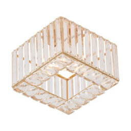 Living And Home E27 Gold Semi Flush Mount Ceiling Light With Transparent Crystal Shade, 20W - thumbnail 5