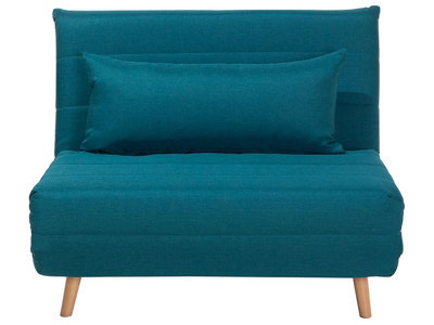 Wyld And Coco Nordicnest Small Sofa Bed - Sea Blue Fabric, 1-Seater Fold-Out Sleeper - image 1