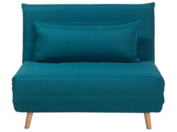 Wyld And Coco Nordicnest Small Sofa Bed - Sea Blue Fabric, 1-Seater Fold-Out Sleeper - thumbnail 1