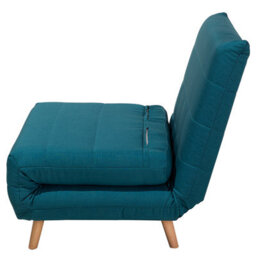 Wyld And Coco Nordicnest Small Sofa Bed - Sea Blue Fabric, 1-Seater Fold-Out Sleeper - thumbnail 6