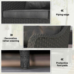Dark Grey Pe Rattan Garden Chairs Set Of 2, Garden Armchairs With Cushions - thumbnail 6