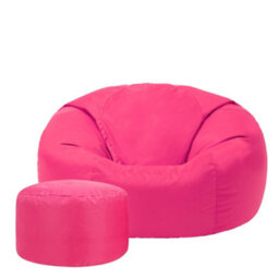 Icon Kingston Adult Classic Indoor Outdoor Bean Bag & Square Footstool Pouffe Pink - thumbnail 5