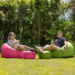 Icon Kingston Adult Classic Indoor Outdoor Bean Bag & Square Footstool Pouffe Pink - thumbnail 3