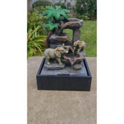 Garden Ornaments Fountain Elephant Zen Indoor Table Top Water Feature Led Light - thumbnail 5