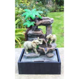 Garden Ornaments Fountain Elephant Zen Indoor Table Top Water Feature Led Light - thumbnail 2