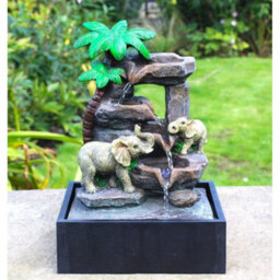 Garden Ornaments Fountain Elephant Zen Indoor Table Top Water Feature Led Light - thumbnail 4