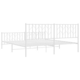 Berkfield Metal Bed Frame Without Mattress With Footboard White 183X213Cm - thumbnail 7