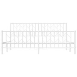 Berkfield Metal Bed Frame Without Mattress With Footboard White 183X213Cm - thumbnail 5