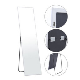 Living And Home White Rectangular Wall Mounted Or Freestanding Framed Full Length Mirror 37 Cm X 147 Cm - thumbnail 4