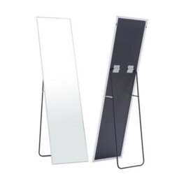 Living And Home White Rectangular Wall Mounted Or Freestanding Framed Full Length Mirror 37 Cm X 147 Cm - thumbnail 3